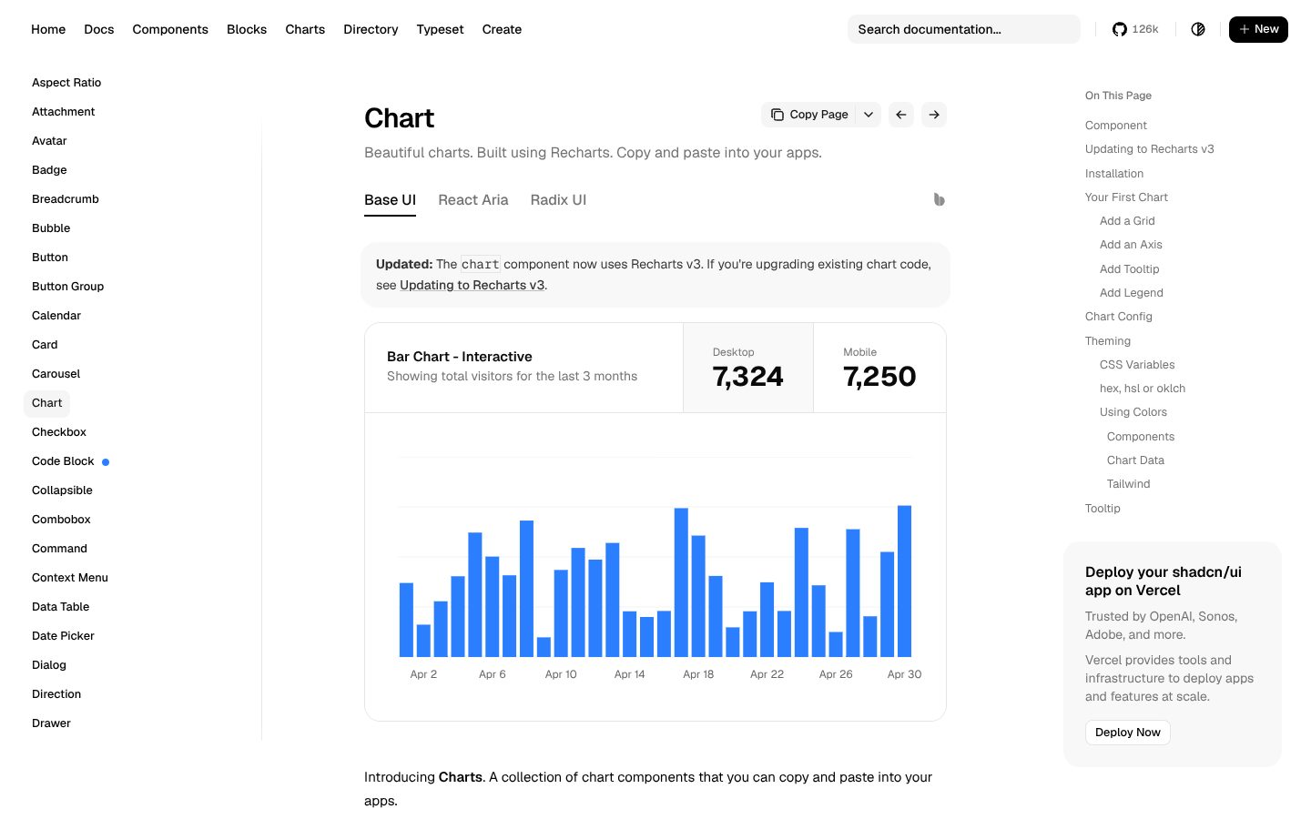 Chart (shadcn/ui) preview