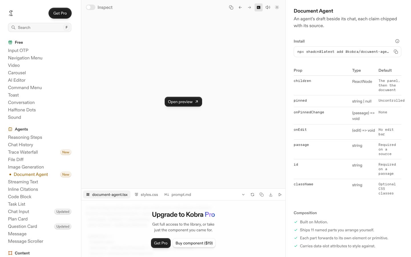 Document Agent (Kobra) preview