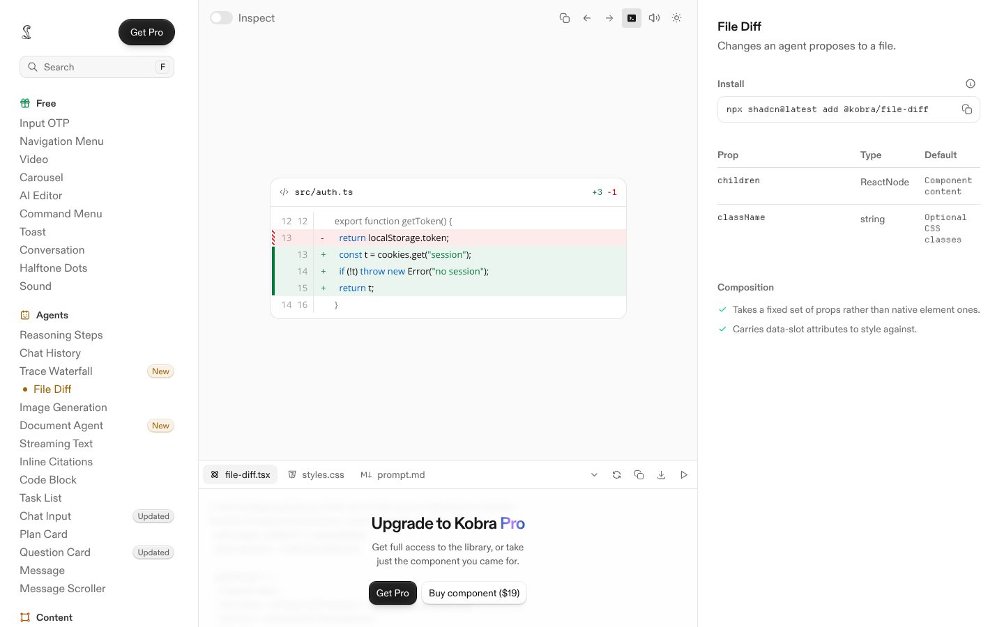 File Diff (Kobra) preview