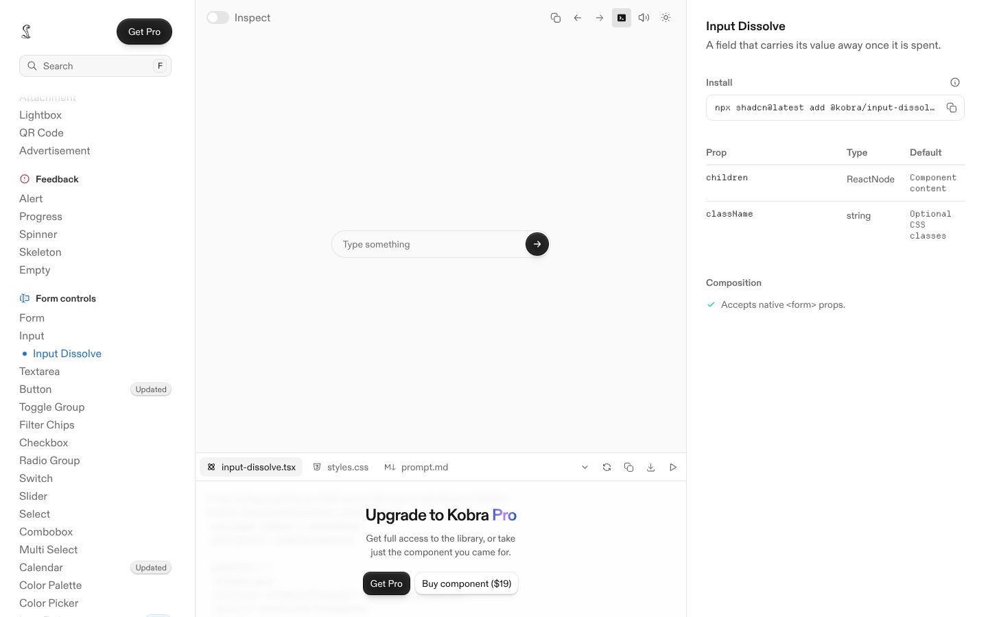 Input Dissolve (Kobra) preview
