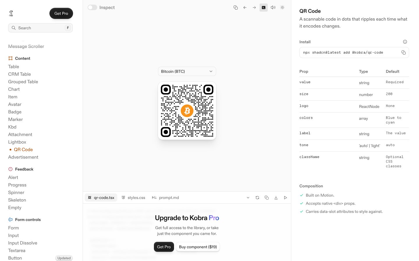QR Code (Kobra) preview