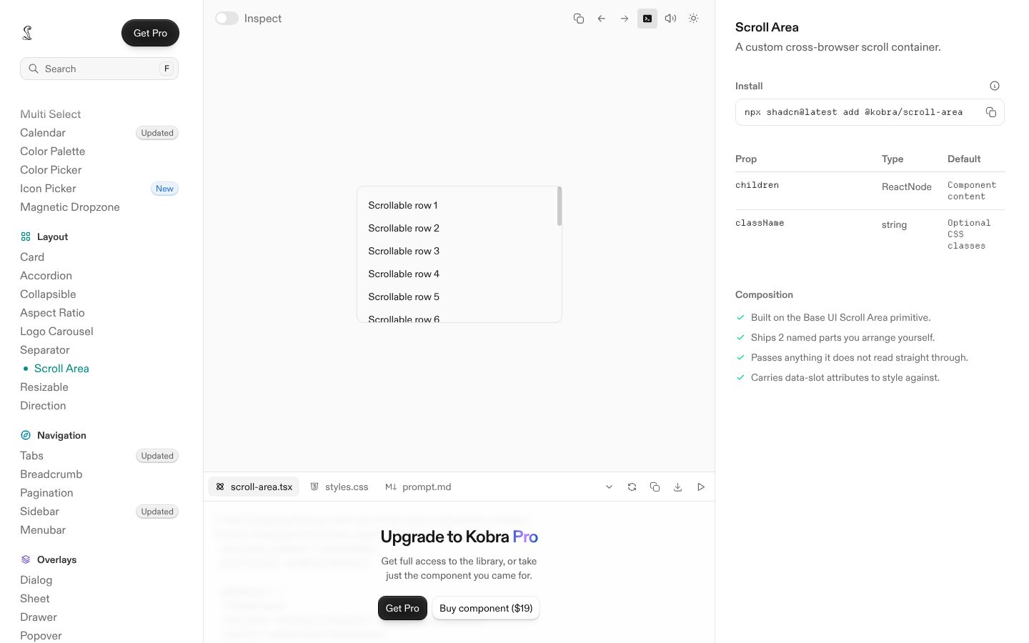 Scroll Area (Kobra) preview