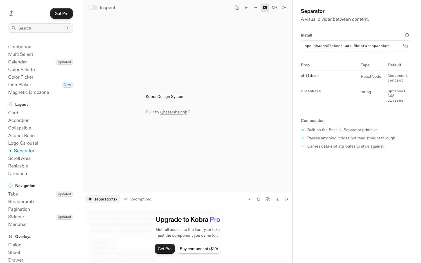 Separator (Kobra) preview