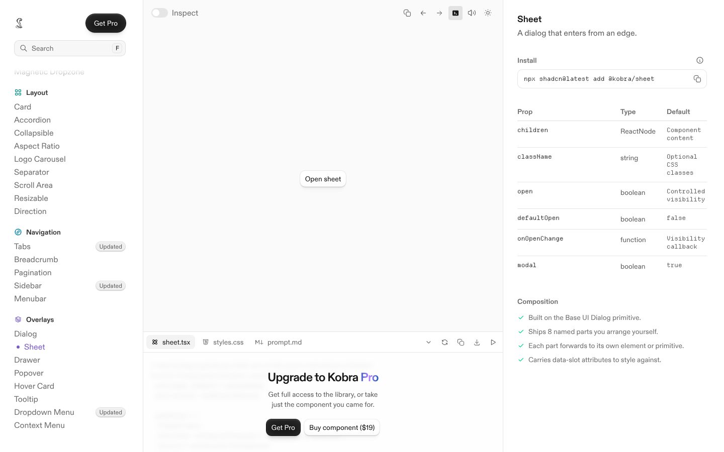Sheet (Kobra) preview