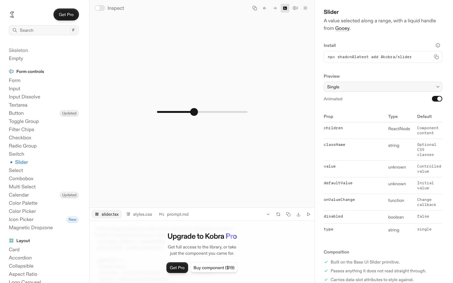 Slider (Kobra) preview